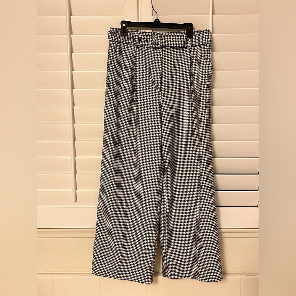 NEW Loft Houndstooth wideleg pants for women. Size 10